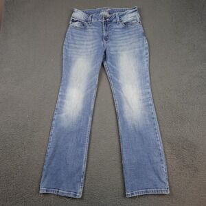Wrangler Bootcut Jeans Womens 30x31 Medium Wash Blue Low Rise Embroidered Denim